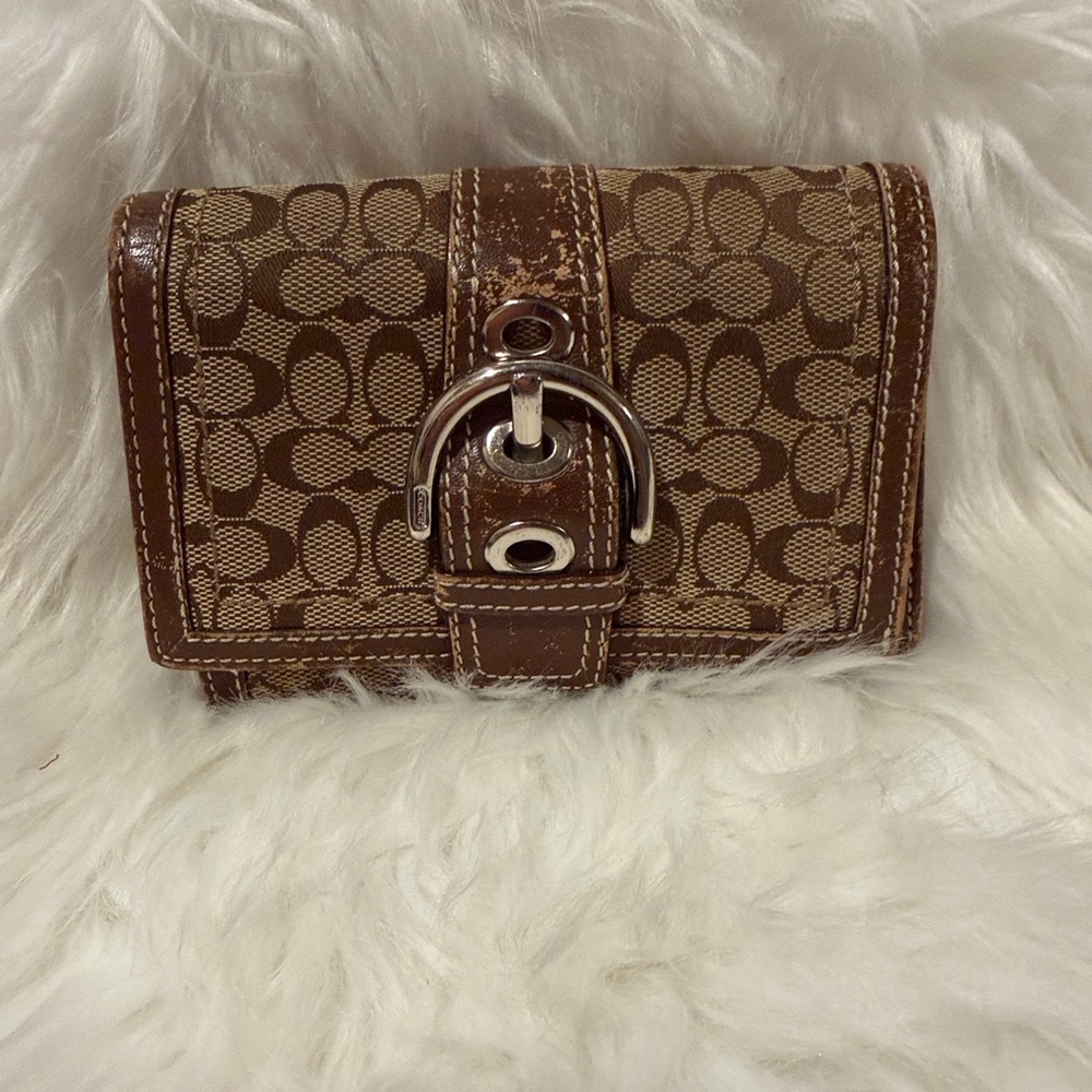 Cute Buckle Front Coach Wallet